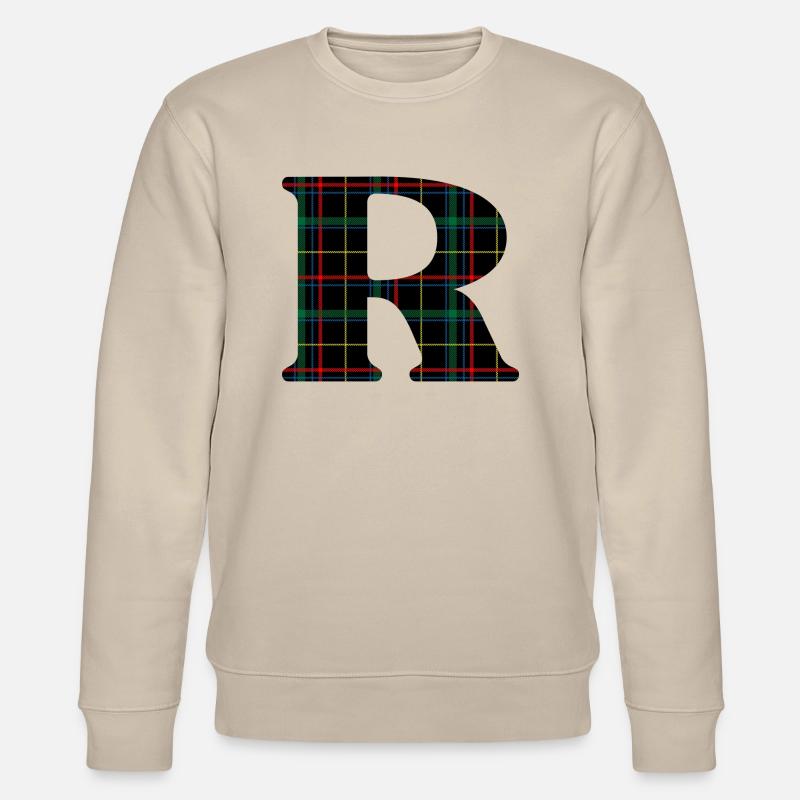 Monogramm r Schottischer Tartan - Stanley/Stella Unisex Bio-Sweatshirt CHANGER  - Beige