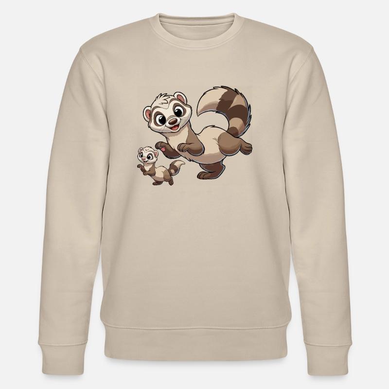 Frettchenmutter mit Kind - Stanley/Stella Unisex Bio-Sweatshirt CHANGER  - Beige