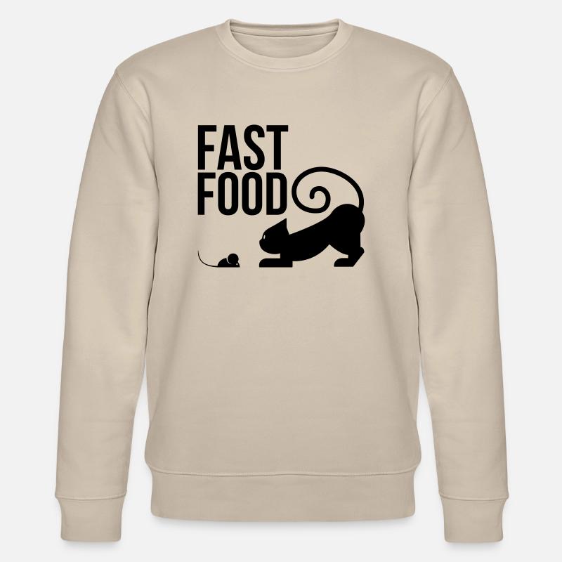 fast food - katze mit maus - Stanley/Stella Unisex Bio-Sweatshirt CHANGER  - Beige