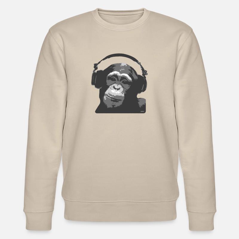 DJ MONKEY by wam - Stanley/Stella Unisex Bio-Sweatshirt CHANGER  - Beige