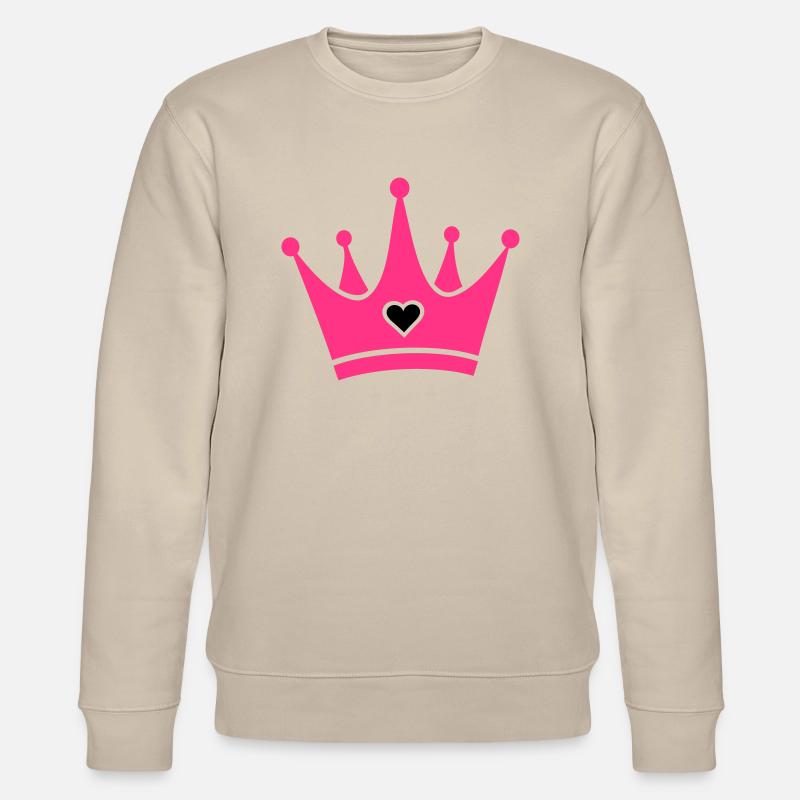 Crown with heart diamond - Stanley/Stella CHANGER Unisex Organic Sweatshirt - beige