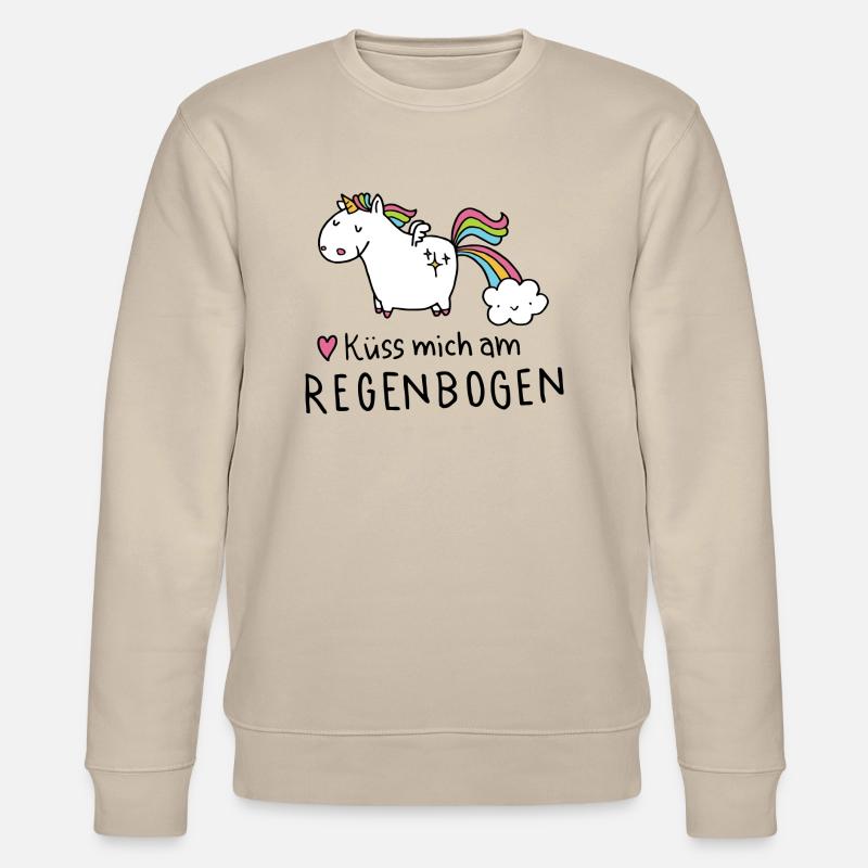 Kü mich am Regenbogen - Stanley/Stella Unisex Bio-Sweatshirt CHANGER  - Beige