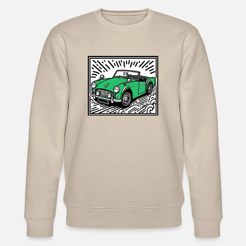 Grünes Oldtimer-Auto - Stanley/Stella Unisex Bio-Sweatshirt CHANGER  - Beige