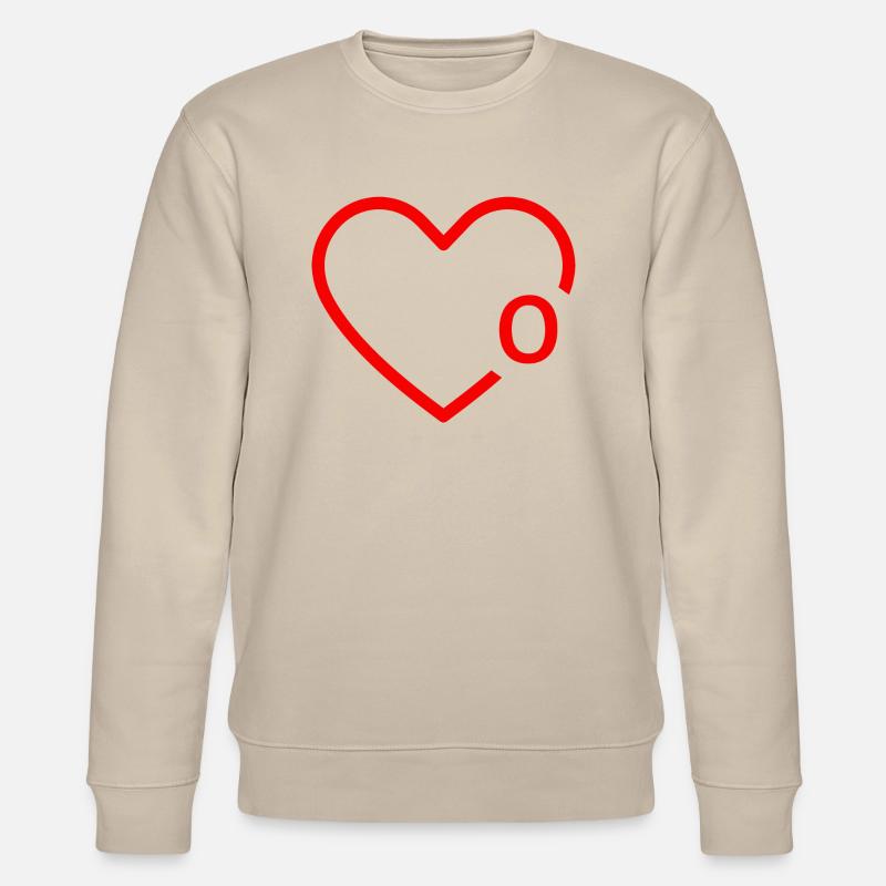 Buchstabe O Rotes Herz - Stanley/Stella Unisex Bio-Sweatshirt CHANGER  - Beige