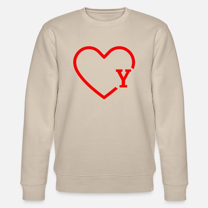 Buchstabe y rotes Herz - Stanley/Stella Unisex Bio-Sweatshirt CHANGER  - Beige