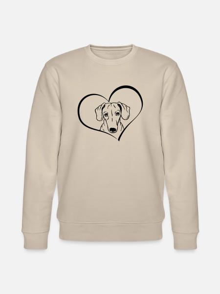 Dackel im Herz - Stanley/Stella Unisex Bio-Sweatshirt CHANGER - Beige