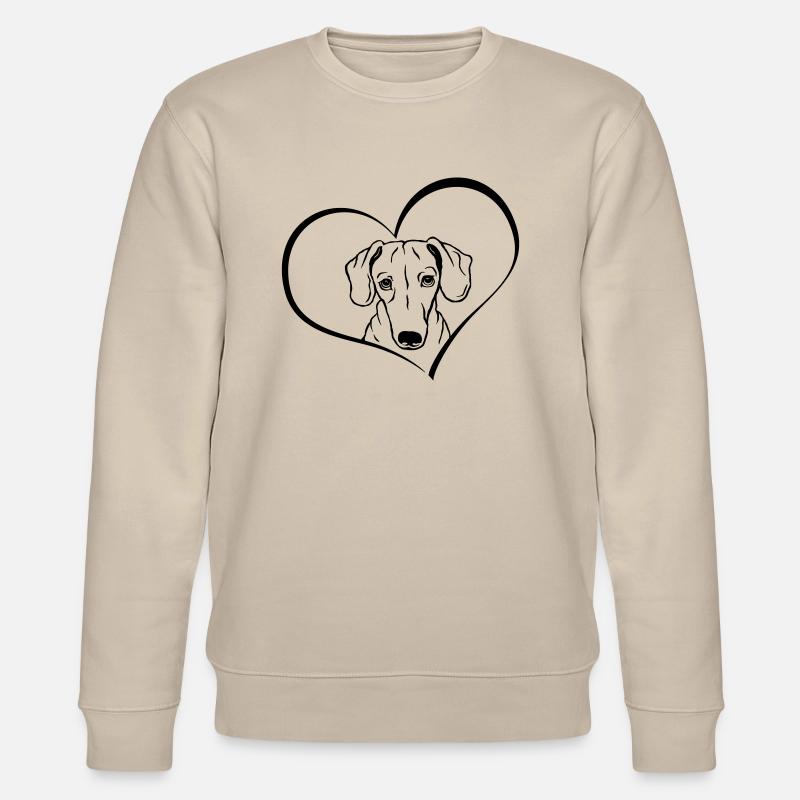 Dackel im Herz - Stanley/Stella Unisex Bio-Sweatshirt CHANGER  - Beige