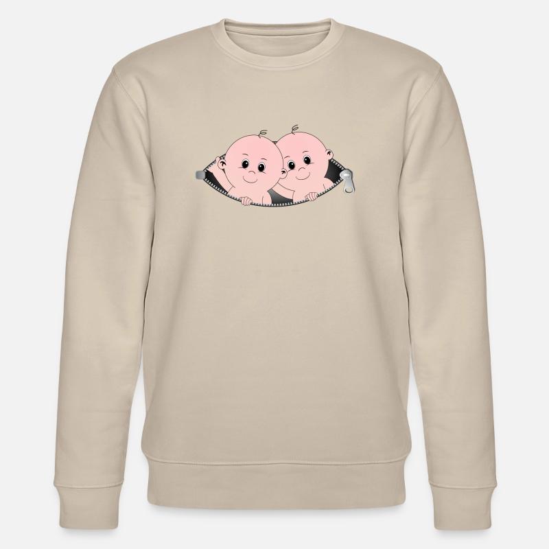 Enfants sortant d'une poche à fermeture éclair - Sweat bio CHANGER Stanley/Stella Unisexe - beige