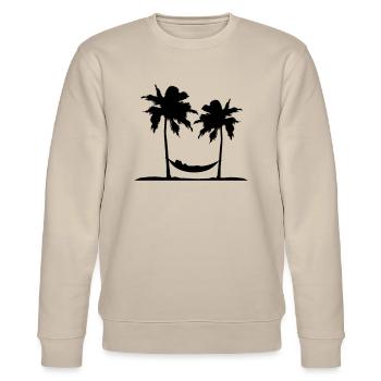 haengematte insel sonne palmen chill entspannt ent - Stanley/Stella Unisex Bio-Sweatshirt CHANGER  - Beige - Vorne - Nik (191cm) & Marisol (170cm)