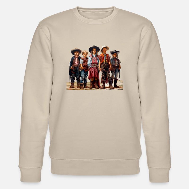 Cowboy oder Sheriff Faschingsverkleidung - Stanley/Stella Unisex Bio-Sweatshirt CHANGER  - Beige