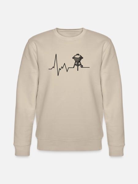 Heartbeat BBQ Grill Grilling - Stanley/Stella CHANGER Unisex Organic Sweatshirt - beige