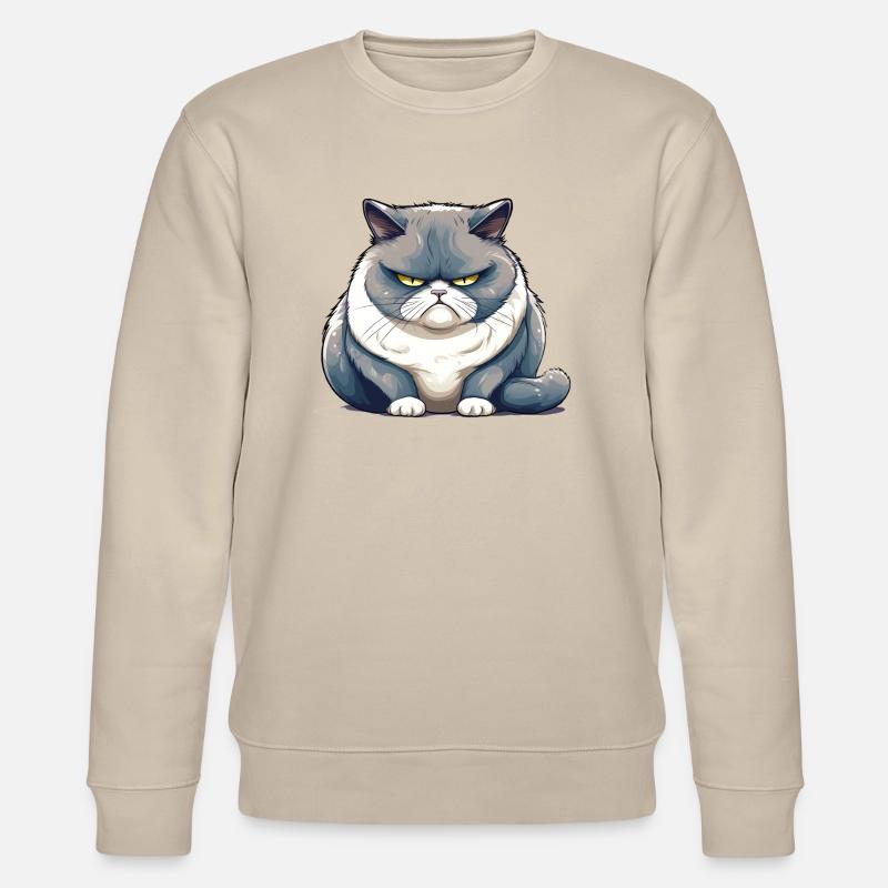 Dicke, mürrische Katze - Stanley/Stella Unisex Bio-Sweatshirt CHANGER  - Beige