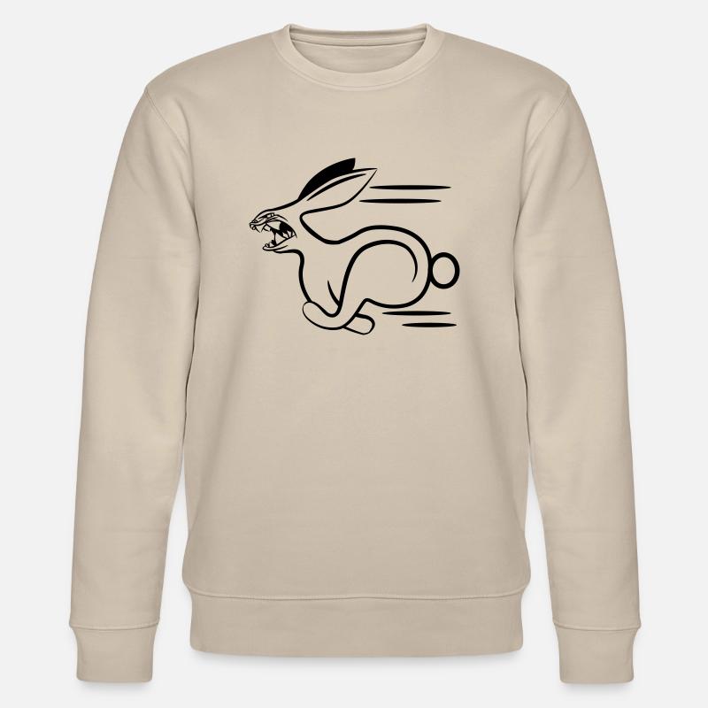 Rabbit aggressive dangerous funny - Stanley/Stella CHANGER Unisex Organic Sweatshirt - beige