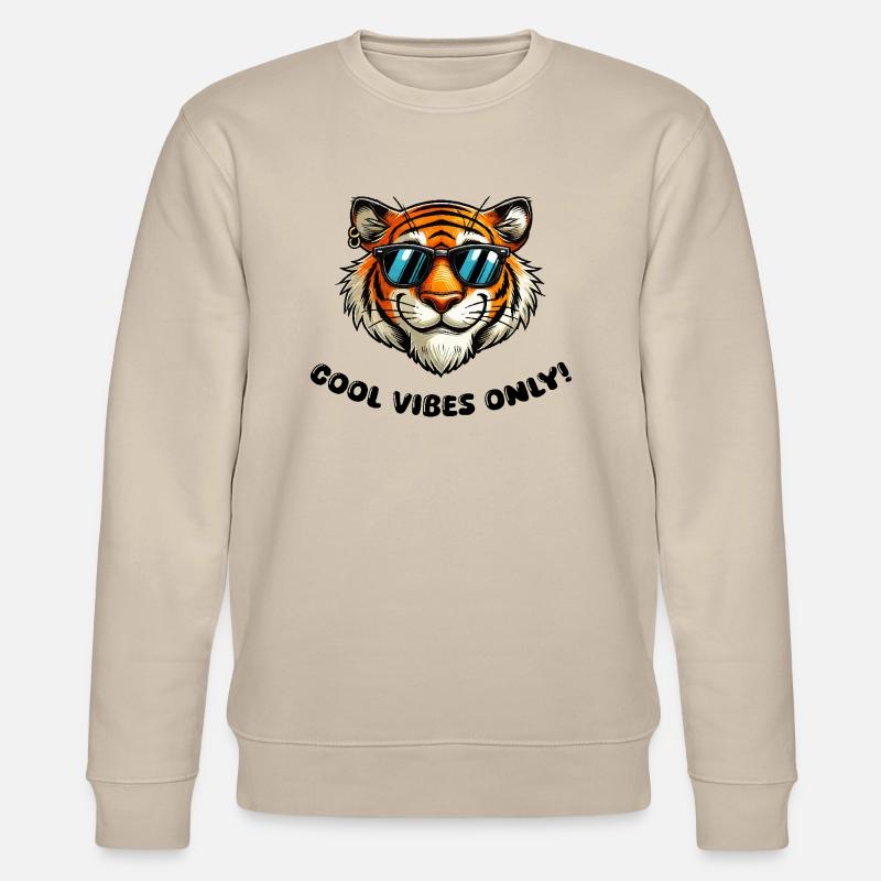 tiger cool - Stanley/Stella Unisex Bio-Sweatshirt CHANGER  - Beige