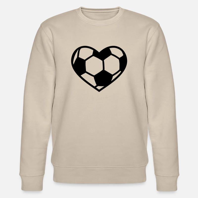 Fußball Herz - Stanley/Stella Unisex Bio-Sweatshirt CHANGER  - Beige