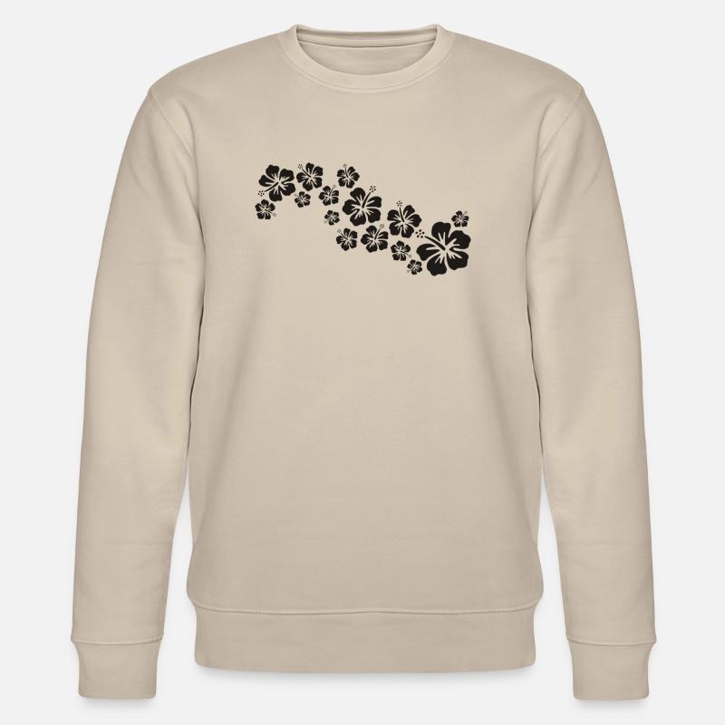 BALI hibiscus fleurs noires - Sweat bio CHANGER Stanley/Stella Unisexe - beige