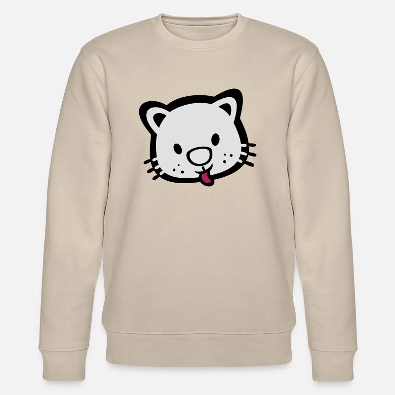 süßes Kätzchen Katze - Stanley/Stella Unisex Bio-Sweatshirt CHANGER  - Beige