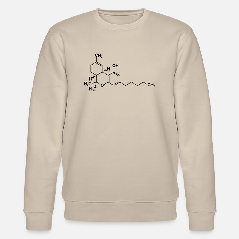 THC tetrahydrocannabinol molecule - Stanley/Stella CHANGER Unisex Organic Sweatshirt - beige