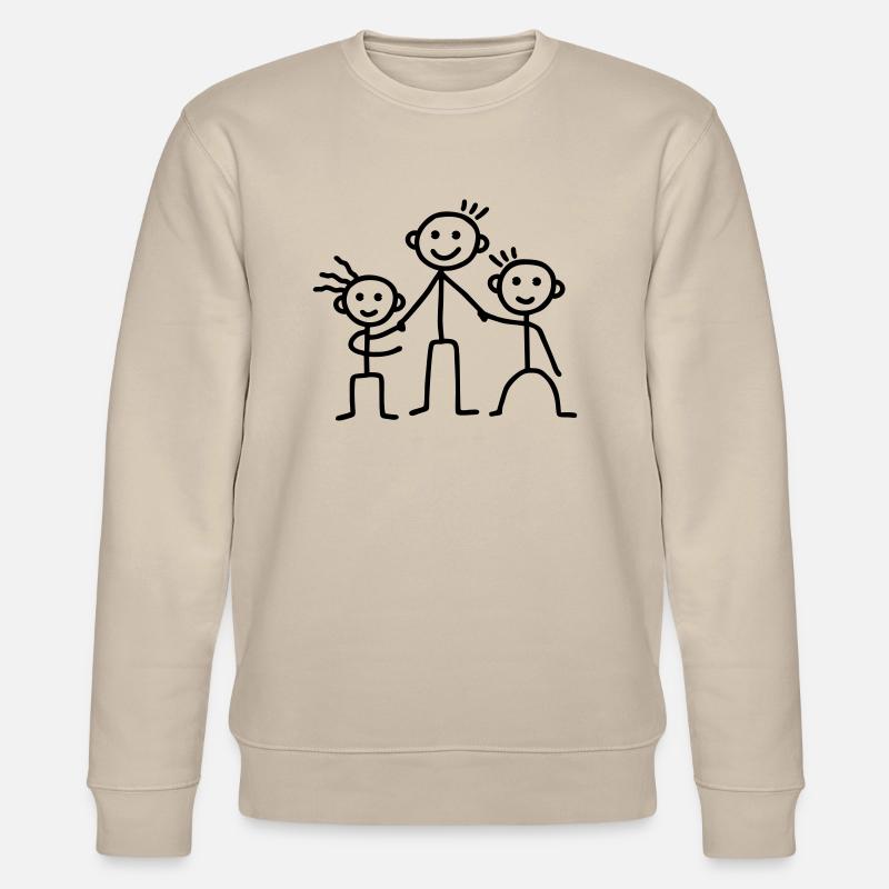 Papa mit Sohn & Tochter - Stanley/Stella Unisex Bio-Sweatshirt CHANGER  - Beige