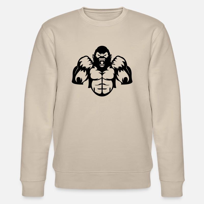 gorilla_01 - Stanley/Stella Unisex Bio-Sweatshirt CHANGER  - Beige