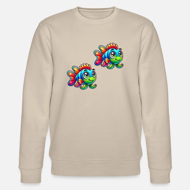 Fish Comic 2 - Stanley/Stella CHANGER Unisex Organic Sweatshirt - beige