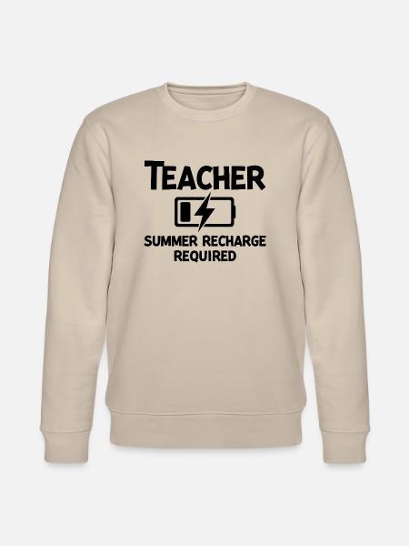 Teacher Summer Recharge Required - Stanley/Stella CHANGER Unisex Organic Sweatshirt - beige