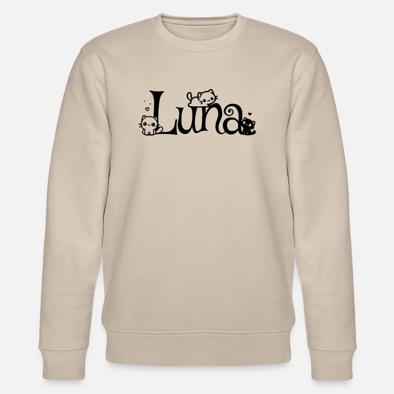 Luna Nom Prénom Chaton Nom - Sweat bio CHANGER Stanley/Stella Unisexe - beige