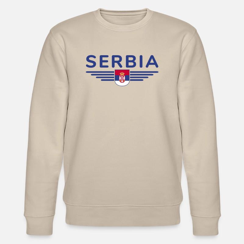 Serbien Design – Stolz und Leidenschaft - Stanley/Stella Unisex Bio-Sweatshirt CHANGER  - Beige