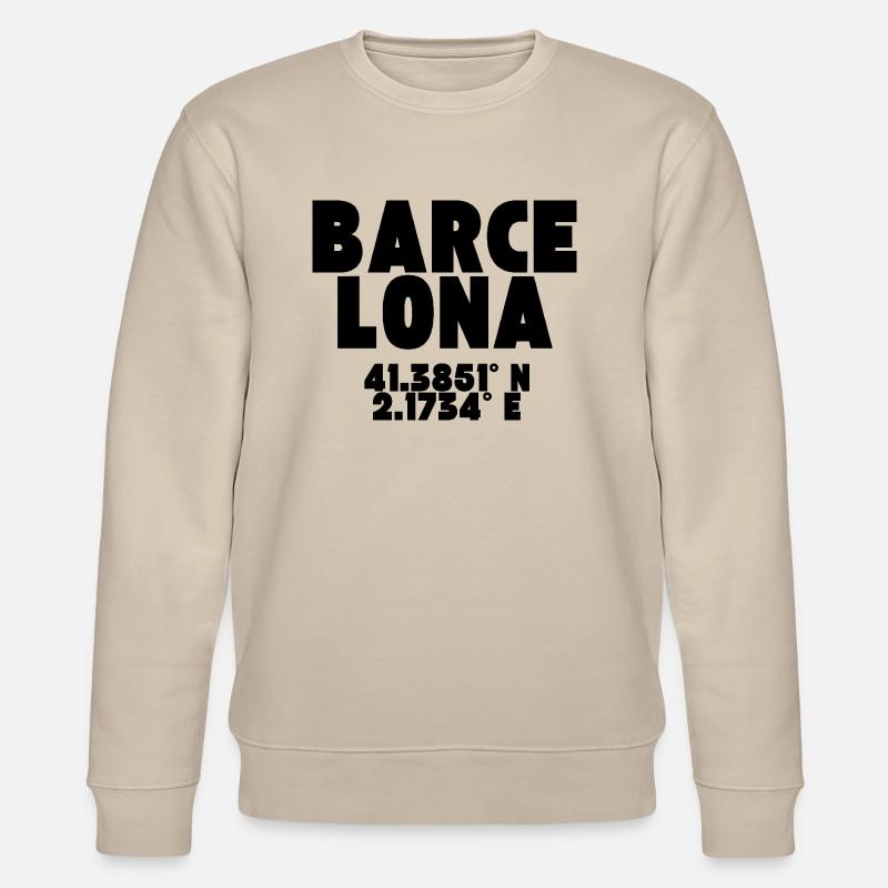 Barcelone - Design avec coordonnées - Sweat bio CHANGER Stanley/Stella Unisexe - beige