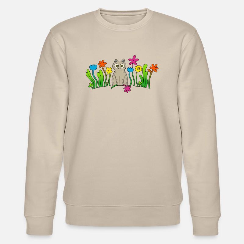 Chat avec une fleur - Sweat bio CHANGER Stanley/Stella Unisexe - beige