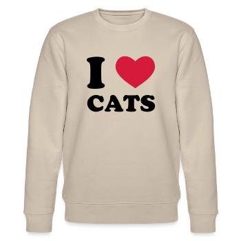 I Love Cats - Sweat bio CHANGER Stanley/Stella Unisexe - beige - Devant - Nik (191cm) & Marisol (170cm)