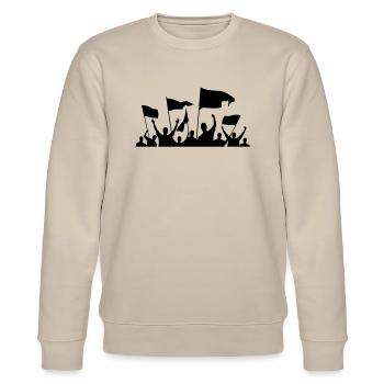 Demonstration / Protestaktion - Stanley/Stella Unisex Bio-Sweatshirt CHANGER  - Beige - Vorne - Nik (191cm) & Marisol (170cm)