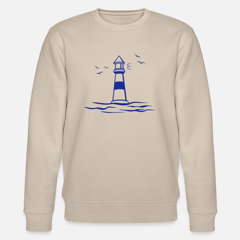Leuchtturm, Meer, Möwen - Stanley/Stella Unisex Bio-Sweatshirt CHANGER  - Beige