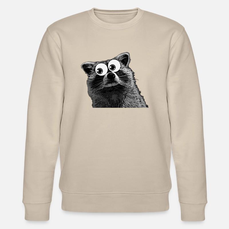 Lustiger Waschbär - Stanley/Stella Unisex Bio-Sweatshirt CHANGER  - Beige