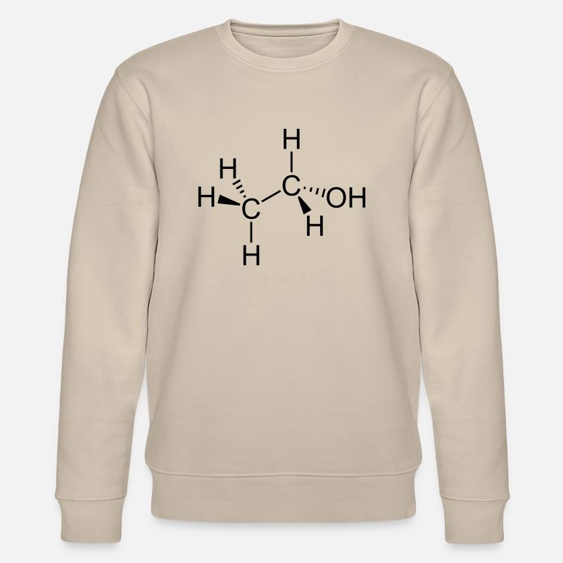 Ethanol Alcohol Molecule - Stanley/Stella CHANGER Unisex Organic Sweatshirt - beige