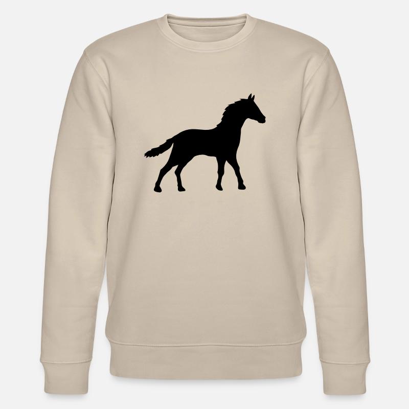 Pferd Silhouette Umriss Schatten - Stanley/Stella Unisex Bio-Sweatshirt CHANGER  - Beige
