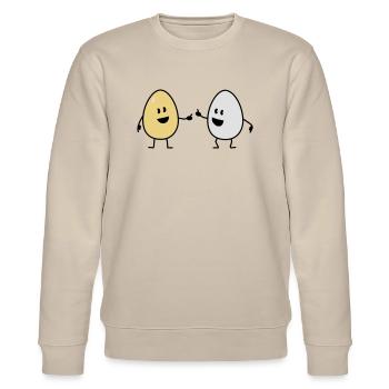 eggs - Stanley/Stella Unisex Bio-Sweatshirt CHANGER  - Beige - Vorne - Nik (191cm) & Marisol (170cm)