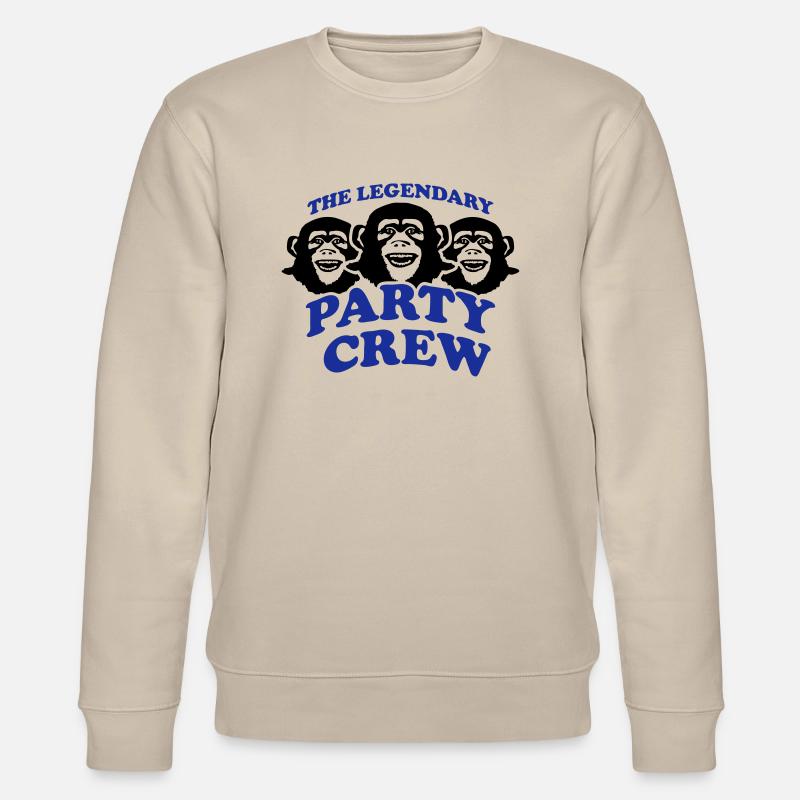 monkey_party_crew_kl2 - Stanley/Stella Unisex Bio-Sweatshirt CHANGER  - Beige