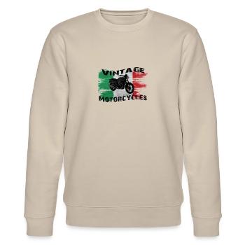 vintagemotorcyclesit - Stanley/Stella Unisex Bio-Sweatshirt CHANGER  - Beige - Vorne - Nik (191cm) & Marisol (170cm)
