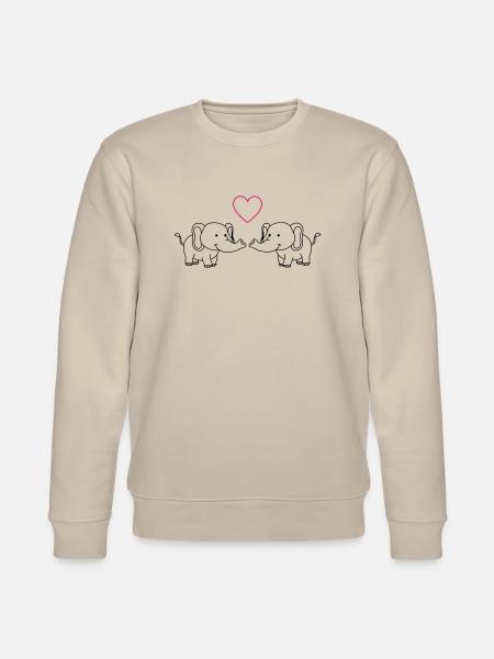 elefanten verliebt - Stanley/Stella Unisex Bio-Sweatshirt CHANGER  - Beige