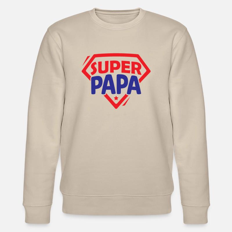 Super Papa - Stanley/Stella Unisex Bio-Sweatshirt CHANGER  - Beige