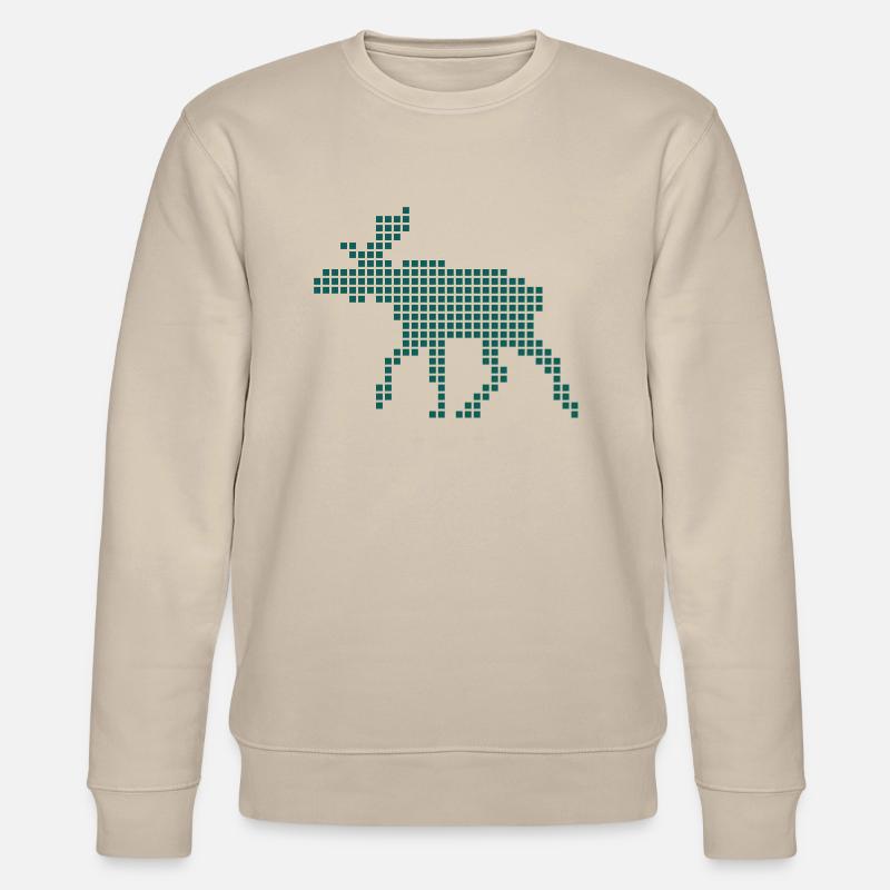 Pixel Elch - Stanley/Stella Unisex Bio-Sweatshirt CHANGER  - Beige
