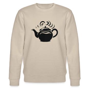 Dampfende Teekanne - Stanley/Stella Unisex Bio-Sweatshirt CHANGER  - Beige - Vorne - Nik (191cm) & Marisol (170cm)