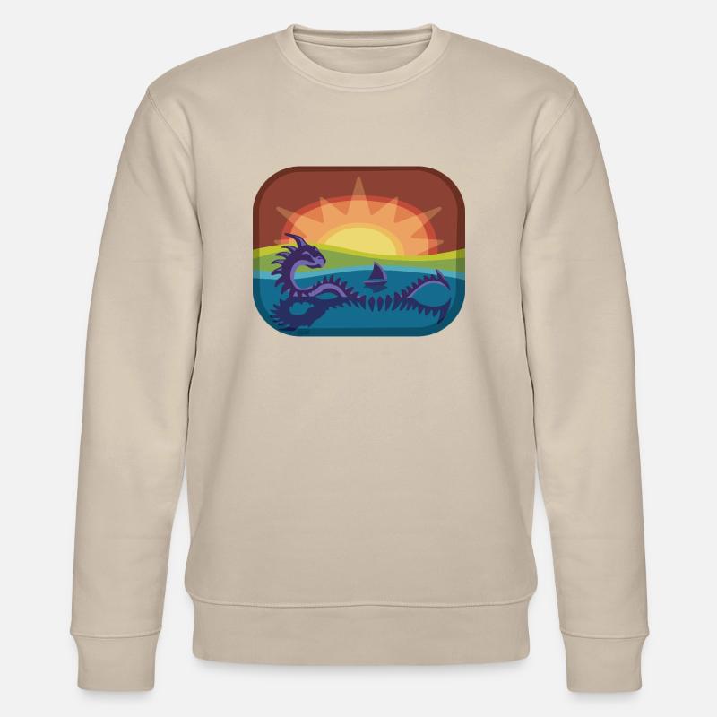 Loch Monster in Regenbogenlandschaft - Stanley/Stella Unisex Bio-Sweatshirt CHANGER  - Beige