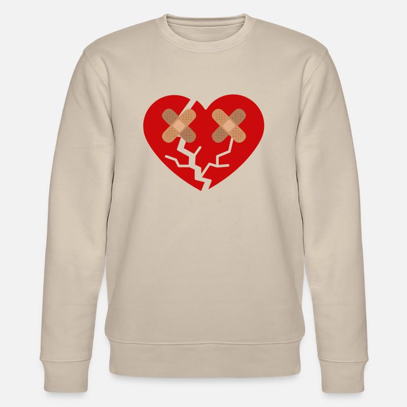 Cœur brisé avec pansement - Sweat bio CHANGER Stanley/Stella Unisexe - beige