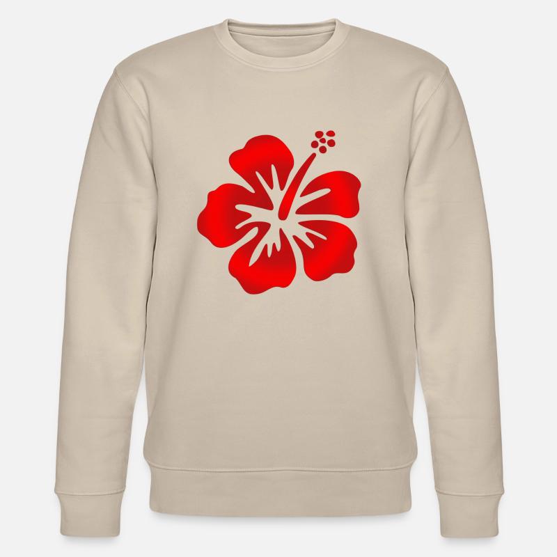 Hibiscus Rot - Stanley/Stella Unisex Bio-Sweatshirt CHANGER - Beige