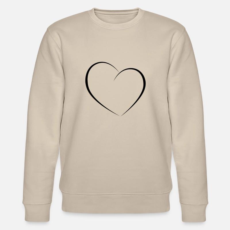 Heart BLACK - Stanley/Stella Unisex Bio-Sweatshirt CHANGER  - Beige