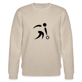 bowling sport logo - Stanley/Stella CHANGER Unisex Organic Sweatshirt - beige - Front - Nik (191cm) & Marisol (170cm)