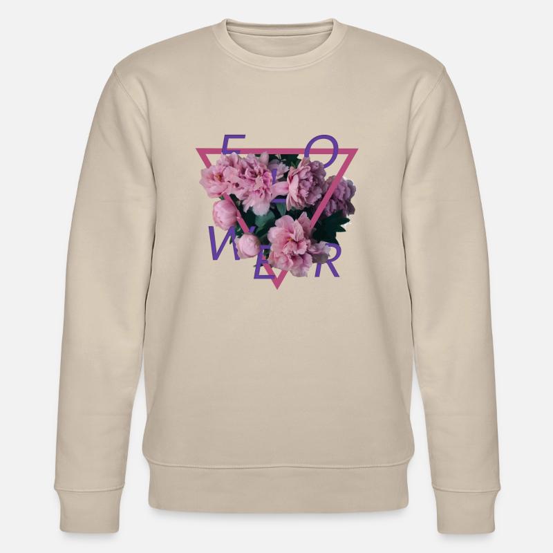 Flower Design - Stanley/Stella Unisex Bio-Sweatshirt CHANGER  - Beige
