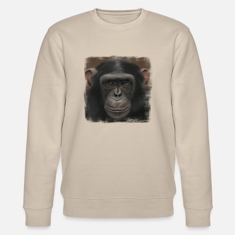 Schimpanse - Stanley/Stella Unisex Bio-Sweatshirt CHANGER  - Beige